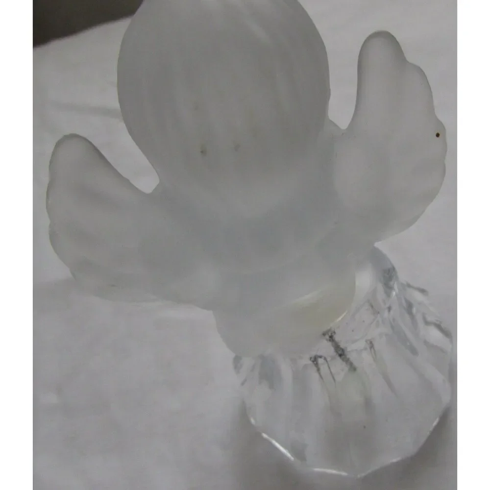 Frosted Angel bell clear glass church Christmas